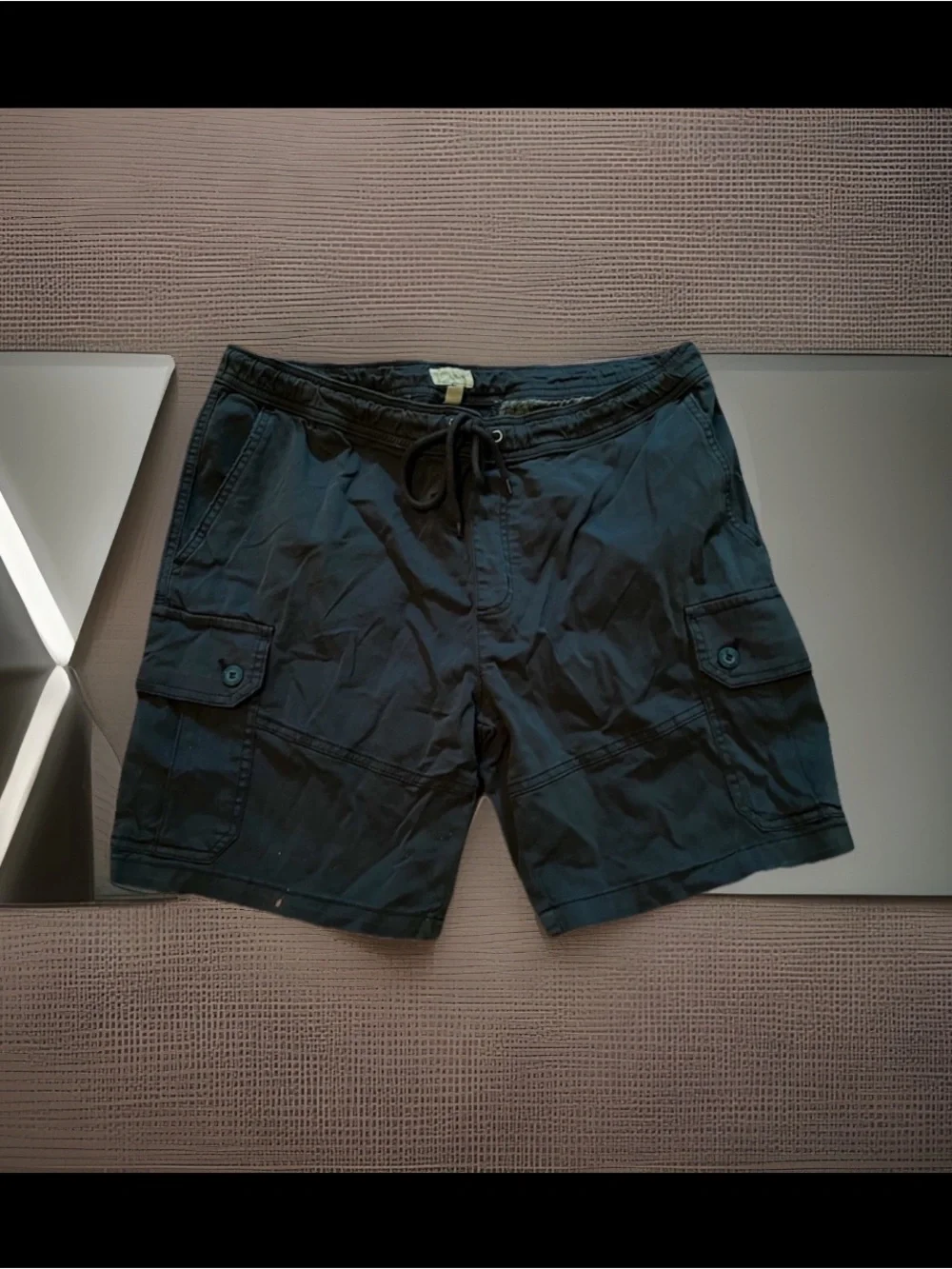 Sun + Stone Men's Cargo Shorts Elastic Waistband W/Drawcord 5 Pockets Sz XL